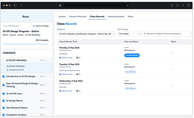 Access to Recorded Lectures